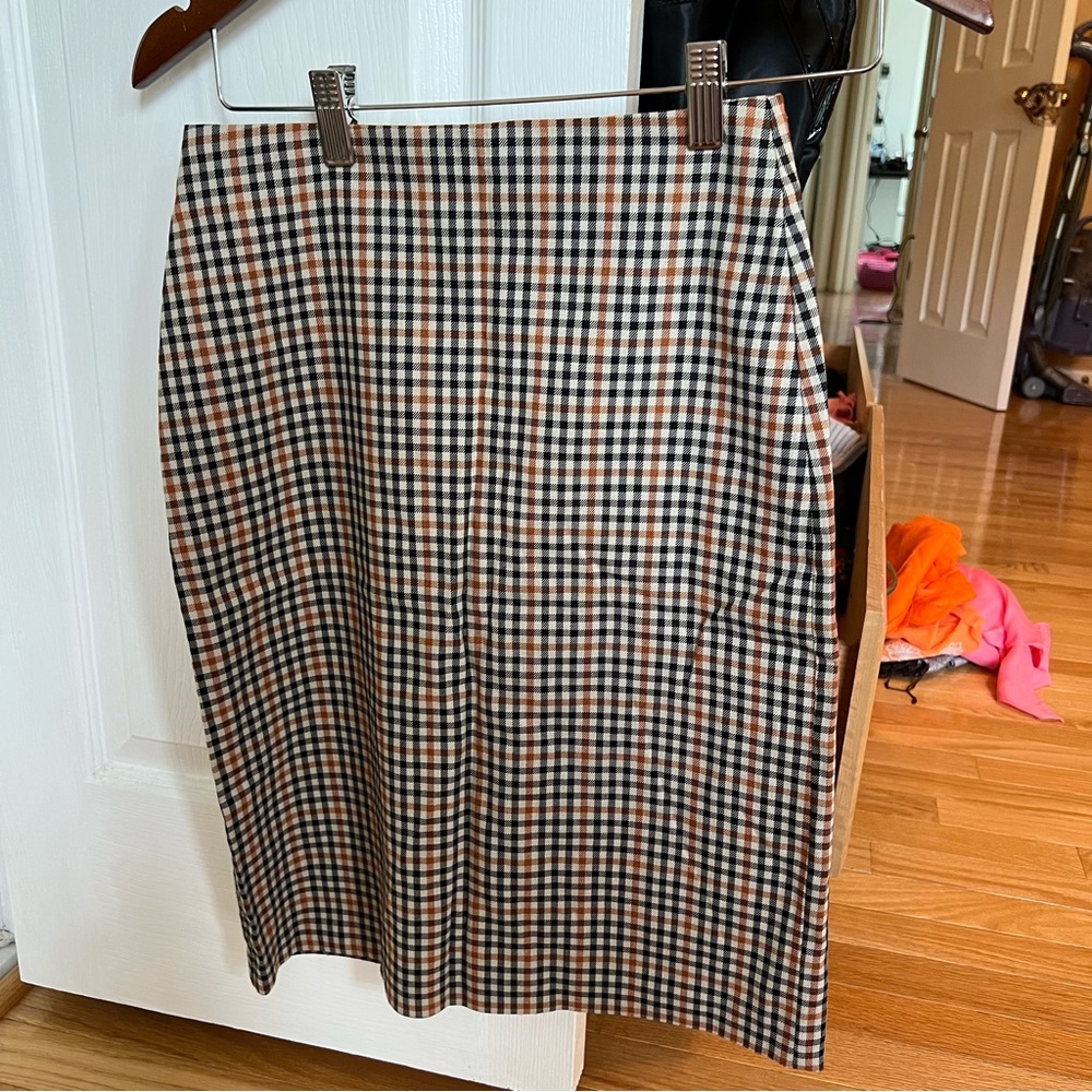 Gingham pencil skirt